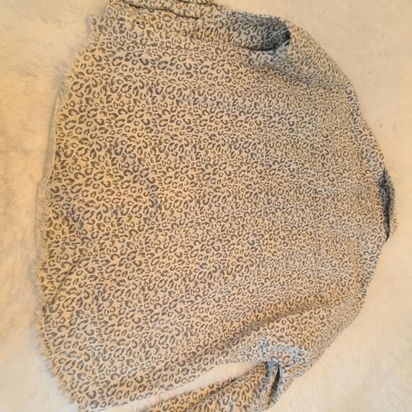 Zara Leopard Animal Print Denim Shirt Sz Small - Picture 6 of 6